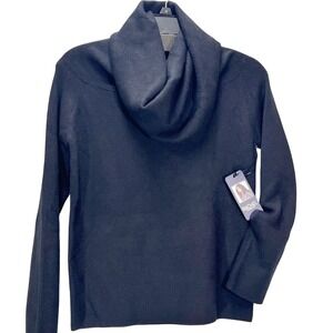Black Cowl Neck Knit Sweater Women's L Rachel Roy Comfort Soft Stretch